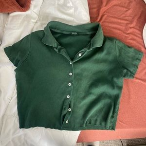 brandy melville collars green shirt